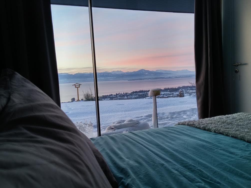 Vue depuis le lit, en hiver